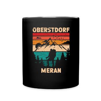 Traversée des Alpes Sentier de randonnée longue distance Oberstdorf Merano E5 - Mug uni - noir - Devant