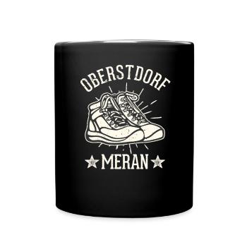 Traversée des Alpes Sentier de randonnée longue distance Oberstdorf Merano E5 - Mug uni - noir - Devant