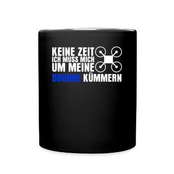 Drohne Quadrocopter Quadcopter - Tasse einfarbig - Schwarz - Vorne