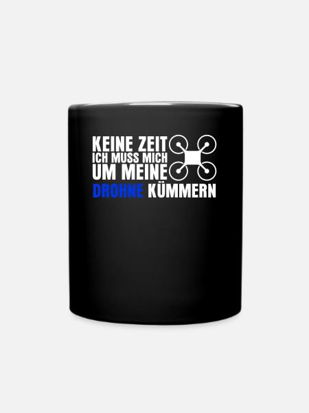 Drohne Quadrocopter Quadcopter - Tasse einfarbig - Schwarz