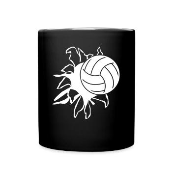 Beach Volleyball Volleyballspieler - Tasse einfarbig - Schwarz - Vorne
