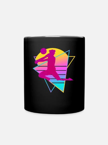 Beach Volleyball retro - Tasse einfarbig - Schwarz