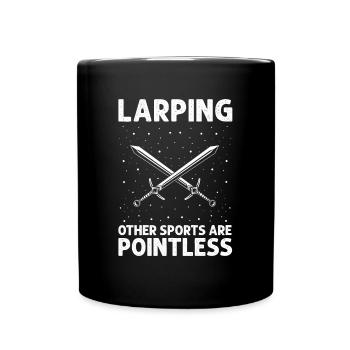 Larping Quote for Roleplaying and Larper - Full Colour Mug - black - Front