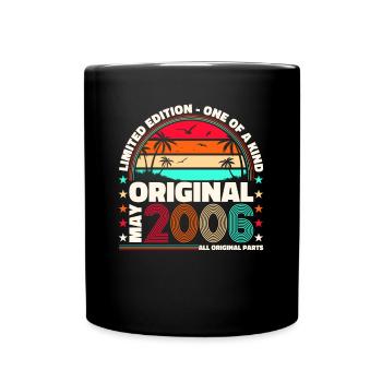 17th Birthday Man April Vintage 2006 Cassette - Full Colour Mug - black - Front
