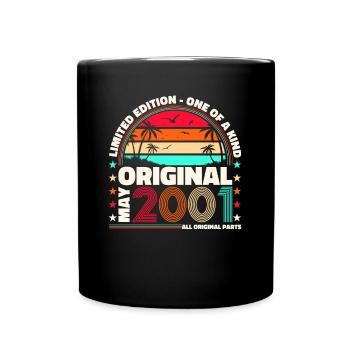 22. Geburtstag Mann April Jahrgang 2001 Kassette - Tasse einfarbig - Schwarz - Vorne