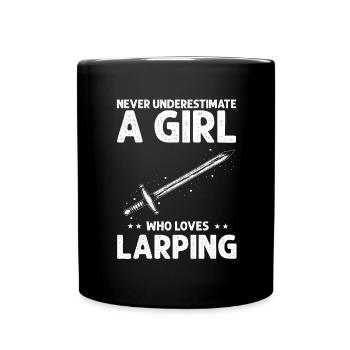 Larping Quote for Roleplaying and Larper - Full Colour Mug - black - Front