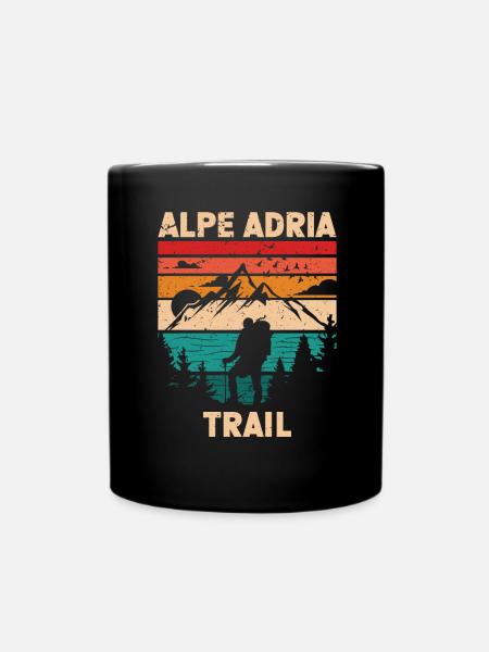 Traversée des Alpes Alpe Adria Trail Ferwanderweg - Mug uni - noir