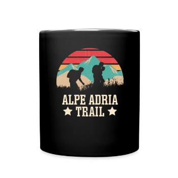 Alpenüberquerung Alpe Adria Trail Ferwanderweg - Tasse einfarbig - Schwarz - Vorne