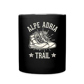 Alpenüberquerung Alpe Adria Trail Ferwanderweg - Tasse einfarbig - Schwarz - Vorne