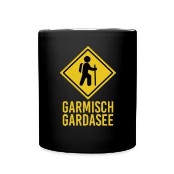 Alpenüberquerung Garmisch Gardasee - Tasse einfarbig - Schwarz - Vorne