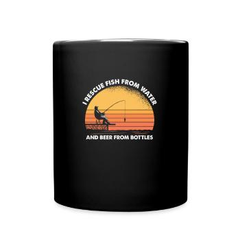 Je sauve le poisson de l’eau et la bière des bouteilles - Mug uni - noir - Devant