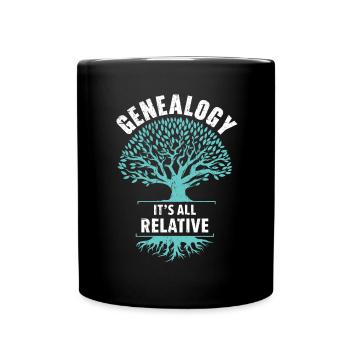 Genealogie Es ist alles relativ Genealogin - Tasse einfarbig - Schwarz - Vorne