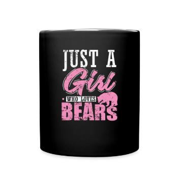 Just a Girls Who Loves Bears Forest Animal - Full Colour Mug - black - Front