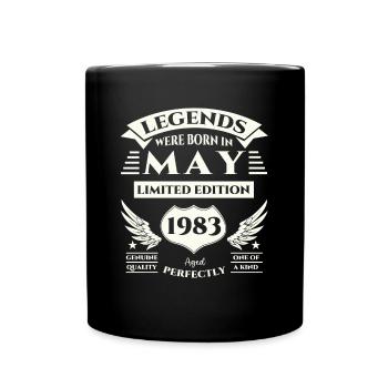 40th Birthday Man Legendary May Vintage 1983 - Full Colour Mug - black - Front