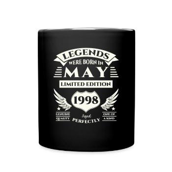25th Birthday Man Legendary May Vintage 1998 - Full Colour Mug - black - Front