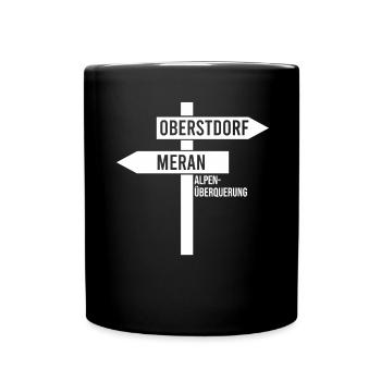 Crossing the Alps Oberstdorf Merano E5 long-distance hiking trail - Full Colour Mug - black - Front