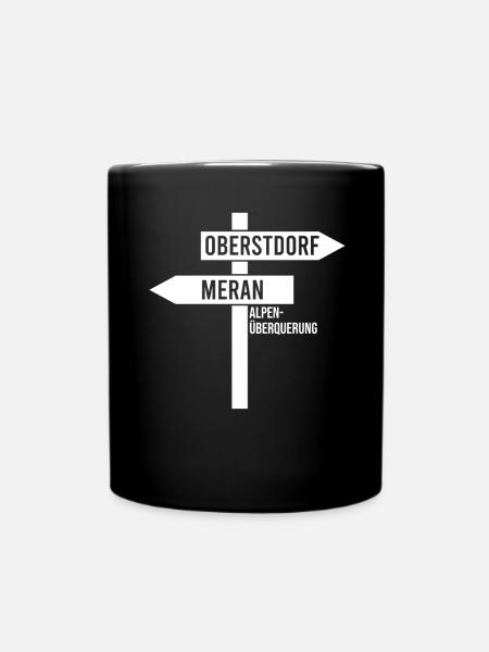 Traversée des Alpes Sentier de randonnée longue distance Oberstdorf Merano E5 - Mug uni - noir