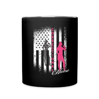 Prisons RN Correctional Nurse - Full Colour Mug - black - Front