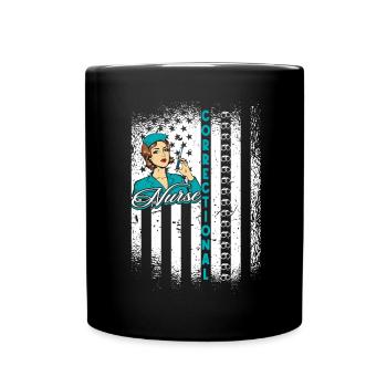 Prisons RN Correctional Nurse - Full Colour Mug - black - Front