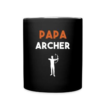 papa archer cadeau papa tir à l'arc - Mug uni - noir - Devant