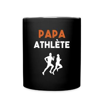 papa athlète cadeau papa athlé - Mug uni - noir - Devant