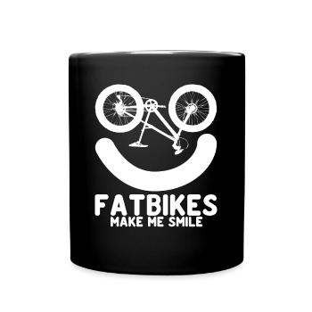Fatbike Lächeln Fat Bike - Tasse einfarbig - Schwarz - Vorne