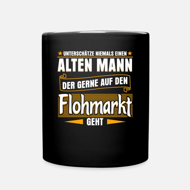 Flohmarkt Händler Trödelmarkt - Tasse einfarbig - Schwarz