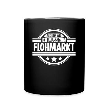 Flohmarkt Trödelmarkt - Tasse einfarbig - Schwarz - Vorne
