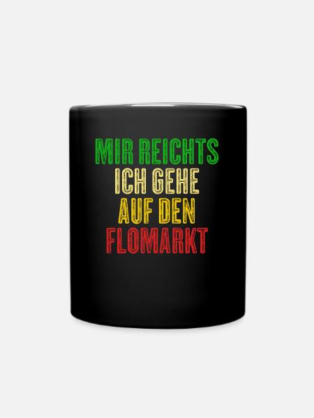 Trödelmarkt Flohmarkt - Tasse einfarbig - Schwarz