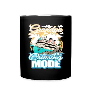 Grandpa in driving mode - boat trip - Full Colour Mug - black - Front