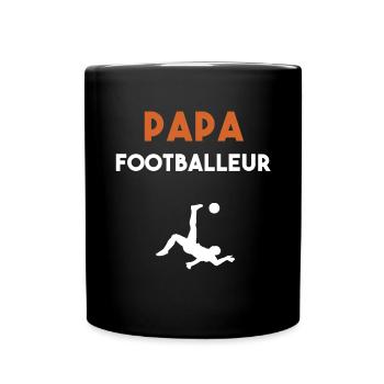 papa footballeur cadeau papa foot - Mug uni - noir - Devant