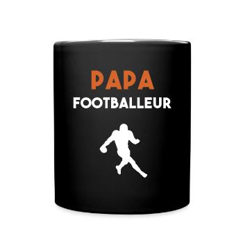 papa footballeur cadeau papa football US - Mug uni - noir - Devant