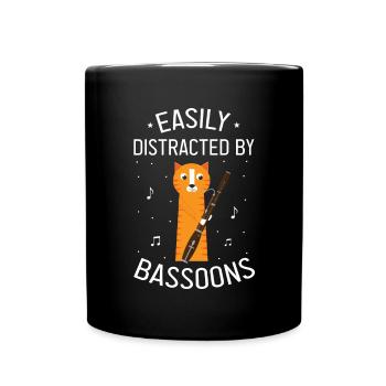 Basson pour basson, anche et bassoniste - Mug uni - noir - Devant