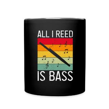 Bassoonist design for woodwind orchestra - Full Colour Mug - black - Front