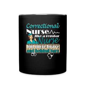 Prisons RN Correctional Nurse - Full Colour Mug - black - Front