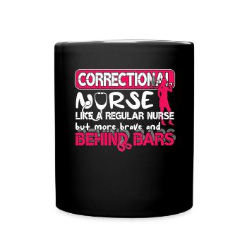 Prisons RN Correctional Nurse - Full Colour Mug - black - Front