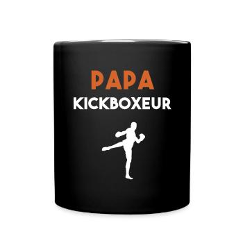 papa kickboxeur cadeau papa kickboxing - Mug uni - noir - Devant