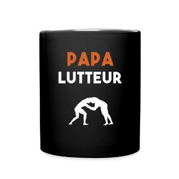 papa lutteur cadeau papa Lutte - Mug uni - noir - Devant