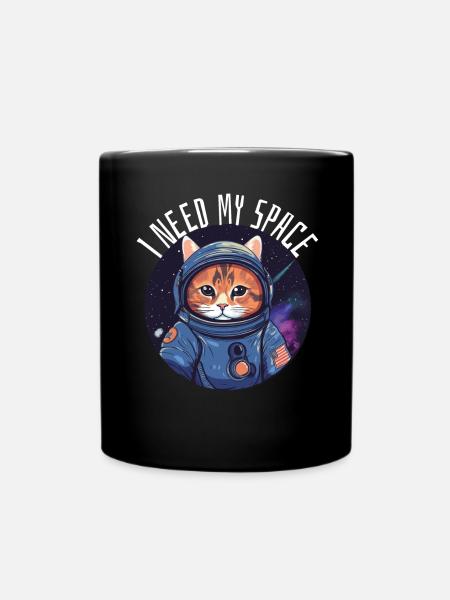 Chat J’ai besoin de mon chat d’astronomie de jeu de mots spatial - Mug uni - noir