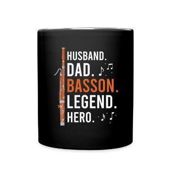 Instrument à vent en bois et instrument à vent basson - Mug uni - noir - Devant