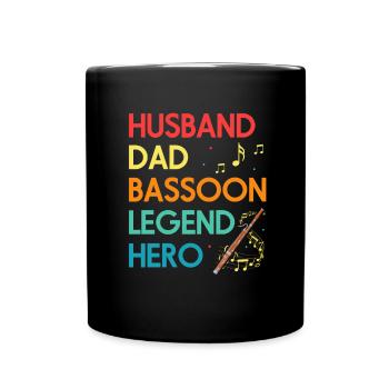 Bassoon Wind Instrument Design for Bassoonist - Full Colour Mug - black - Front