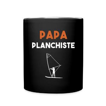 papa planchiste cadeau papa voile - Mug uni - noir - Devant