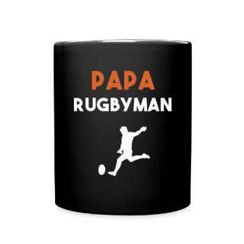 papa rugbyman cadeau papa rugby homme - Mug uni - noir - Devant
