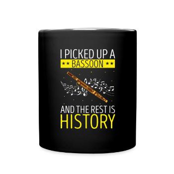 Bassoonist design for woodwind orchestra - Full Colour Mug - black - Front
