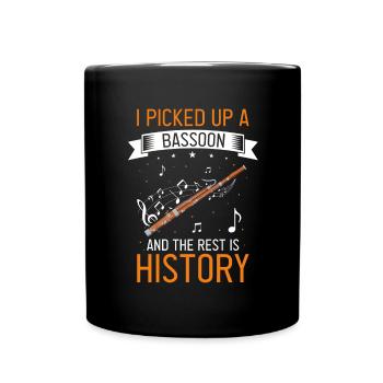 Instrument à vent en bois et instrument à vent basson - Mug uni - noir - Devant