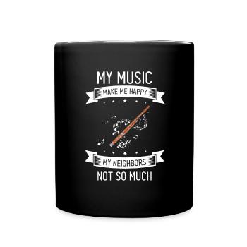 Instrument à vent en bois et instrument à vent basson - Mug uni - noir - Devant