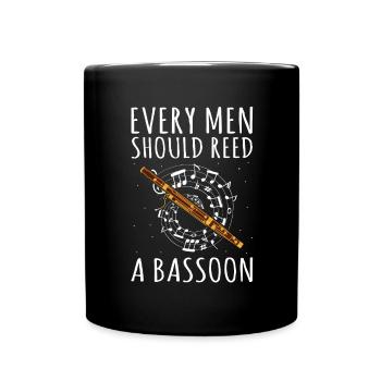 Instrument à vent en bois et instrument à vent basson - Mug uni - noir - Devant