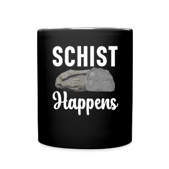 Schiefer Happens Geologie Rockhound Steinsammeln - Tasse einfarbig - Schwarz - Vorne