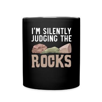 Je juge les rochers en silence Rassembler des rochers - Mug uni - noir - Devant