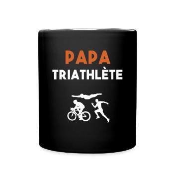papa triathlète cadeau papa triathlon - Mug uni - noir - Devant